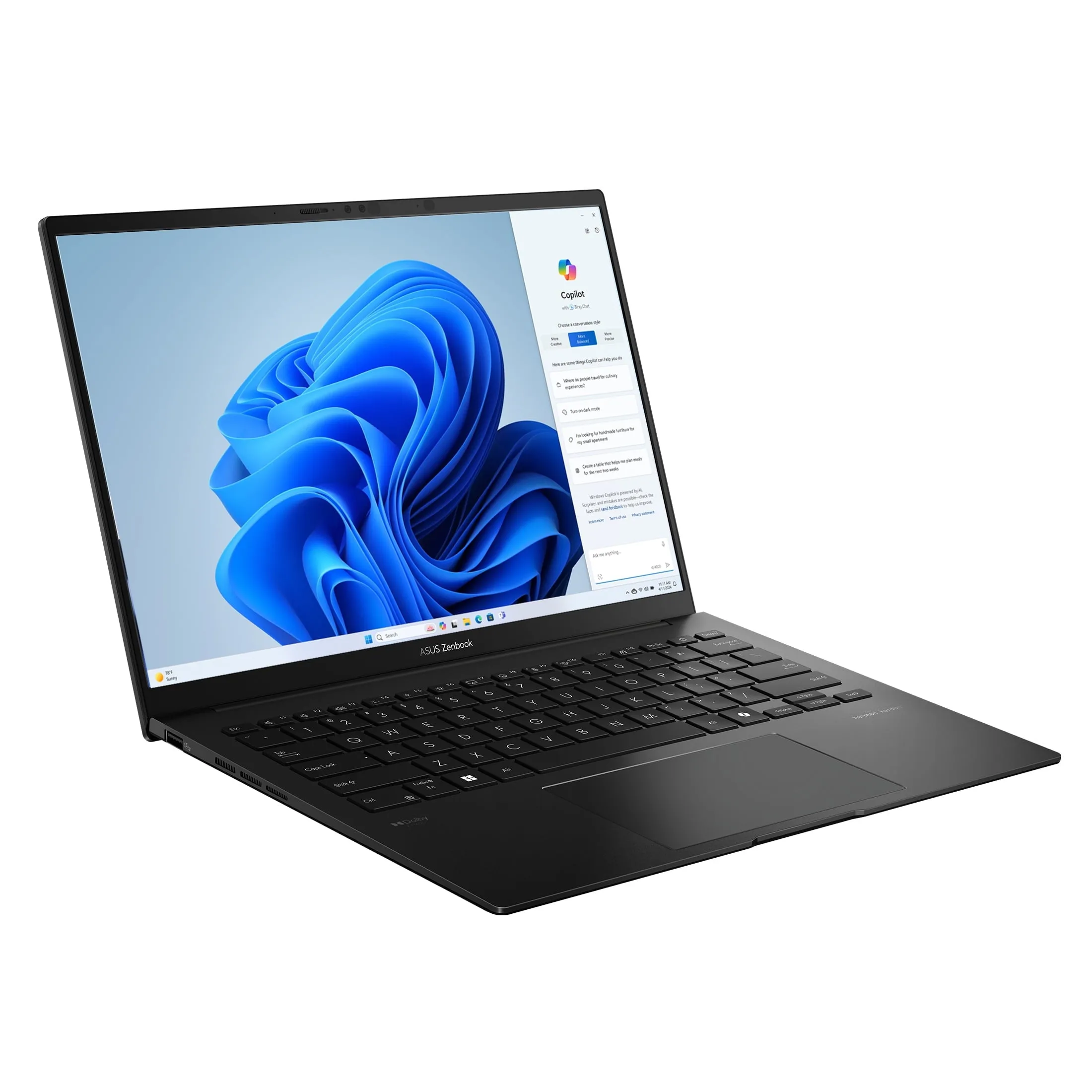 ASUS UM3406HA-WS74T Zenbook 14" WUXGA Touchscreen Ryzen 7 8840HS 3.3GHz AMD Radeon 780M Graphics 16GB RAM 512GB SSD Win 11 Home Jade Black