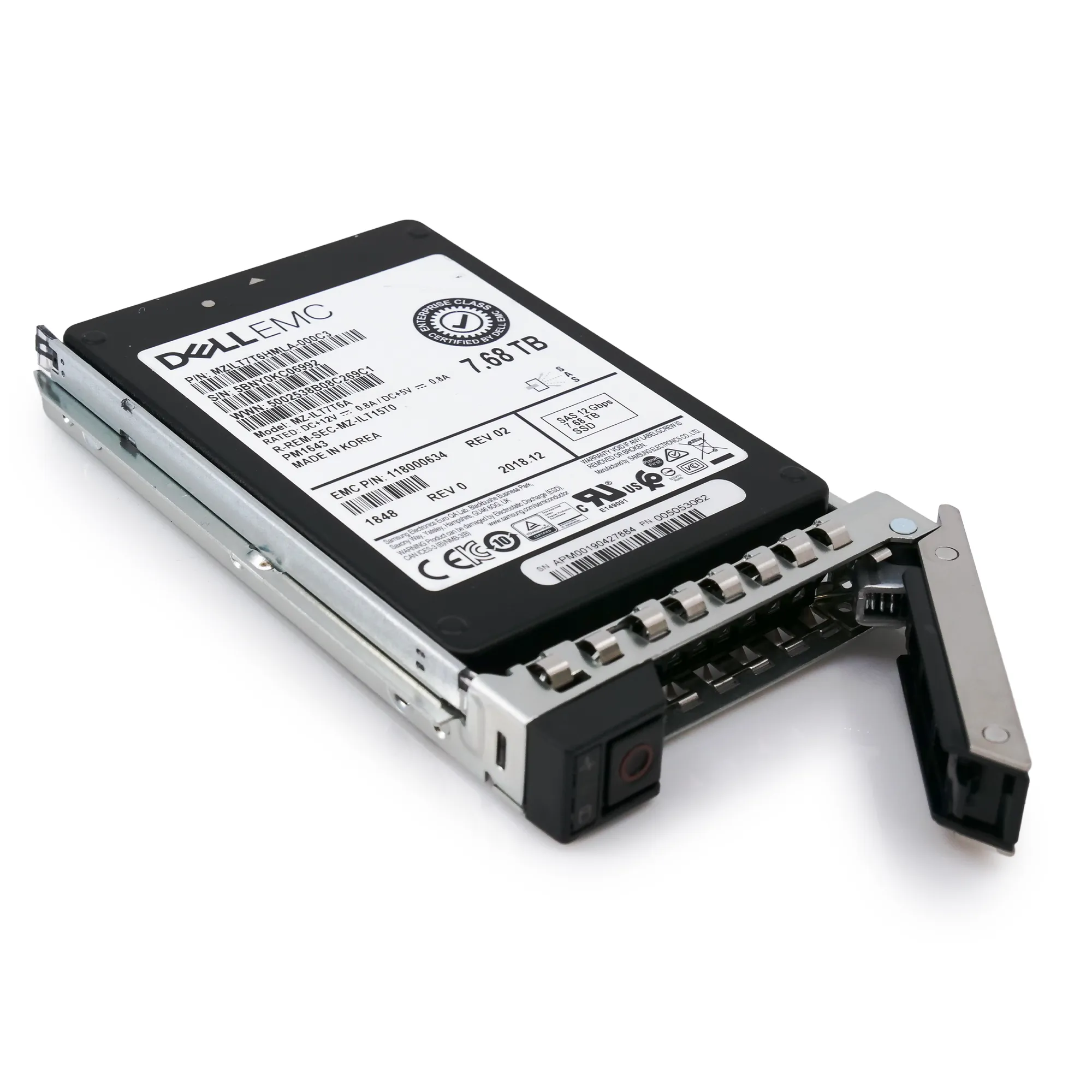 Dell EMC 118000634 G14 7.68TB SAS 12Gb/s 512e 1DWPD 2.5in Refurbished SSD