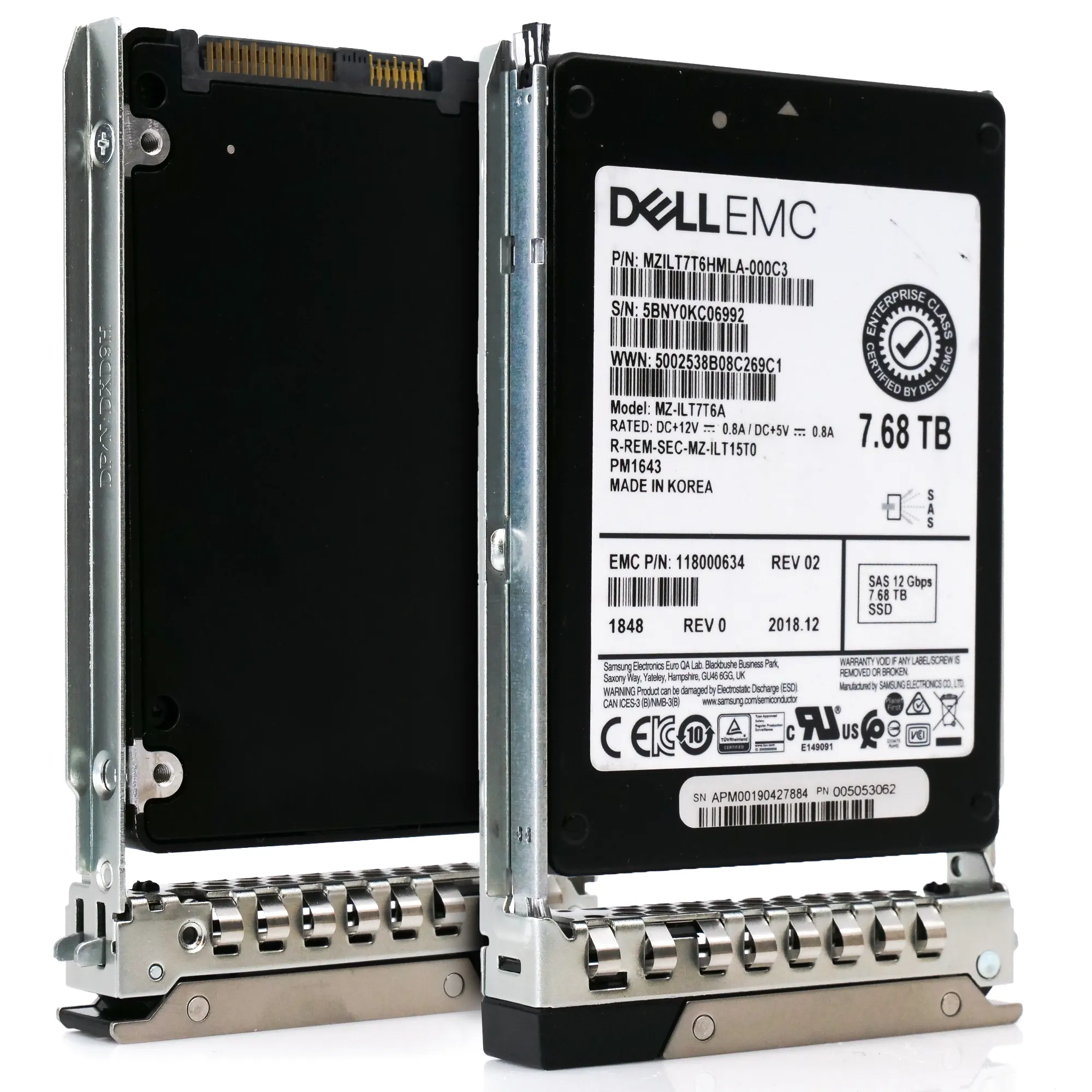 Dell EMC 118000634 G14 7.68TB SAS 12Gb/s 512e 1DWPD 2.5in Refurbished SSD