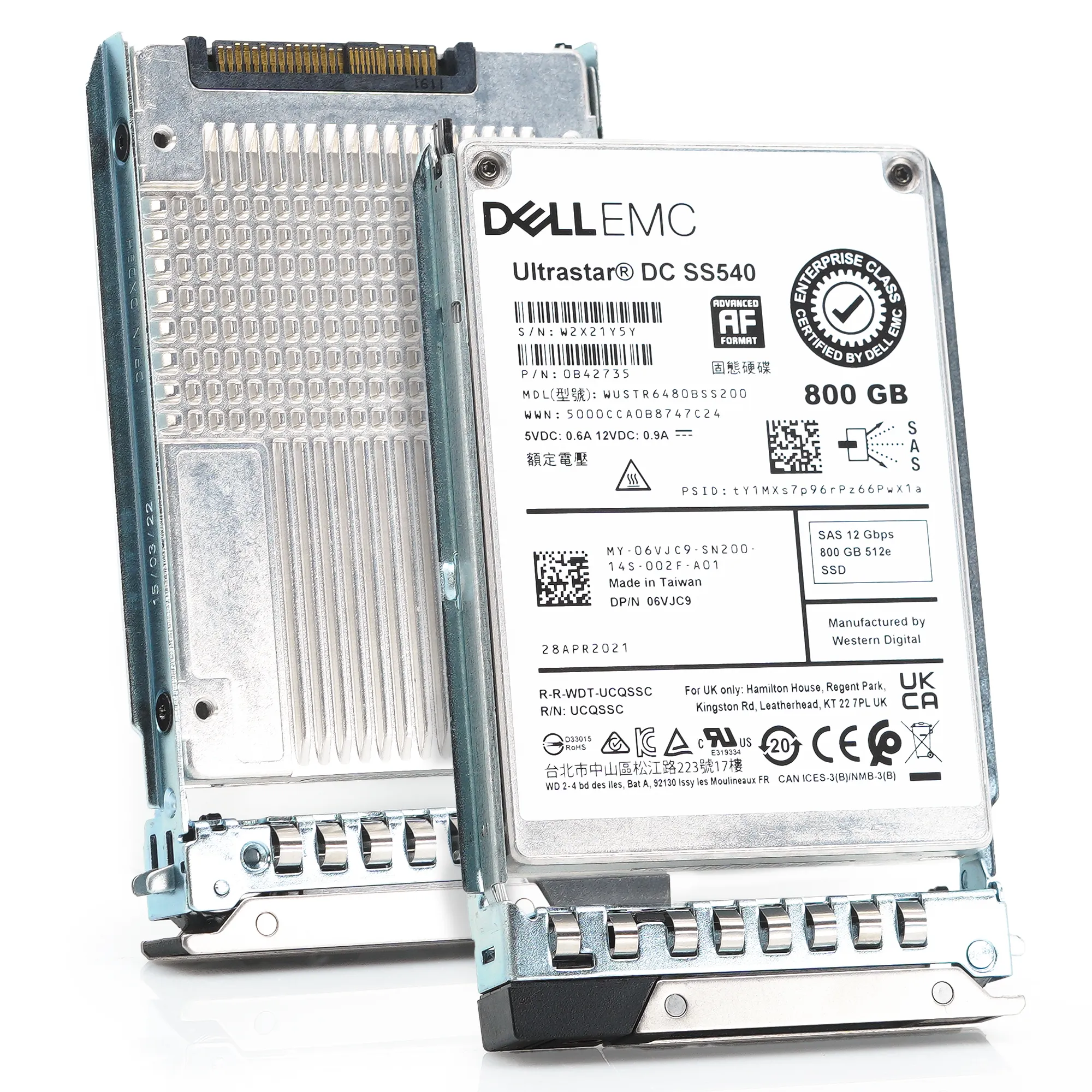 Dell G14 6VJC9 WUSTR6480BSS200 800GB SAS 12Gb/s 3DWPD Mixed Use 2.5in Recertified Solid State Drive