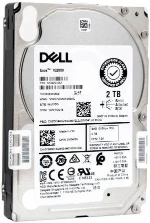 Dell ST2000NX0453 2TB 7.2K RPM SAS 12Gb/s 2.5" SED Hard Drive