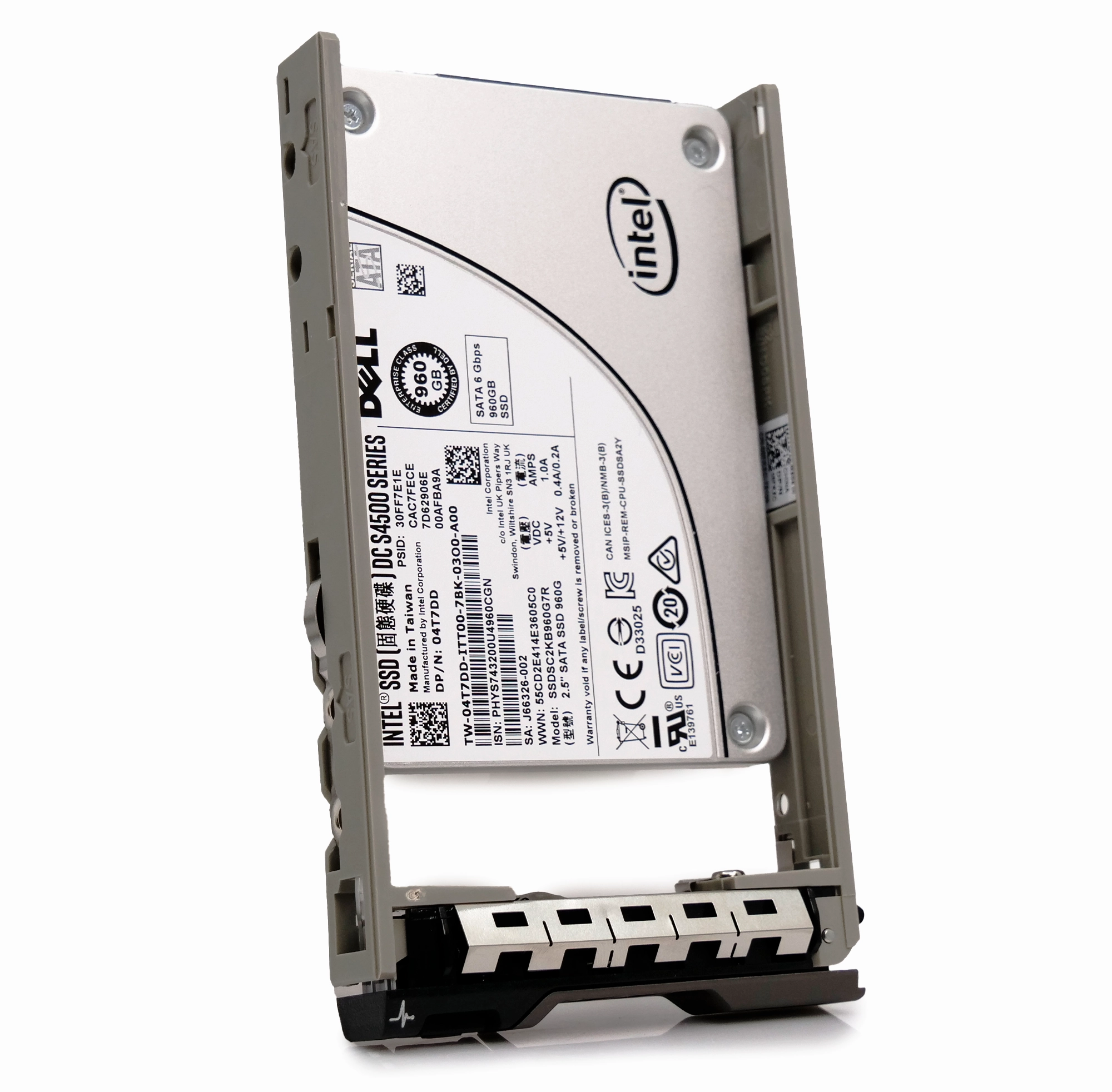 Dell G13 SSDSC2KB960G7R 04T7DD 960GB 7.68 PBW SATA 6Gb/s 3D TLC 2.5in Refurbished SSD