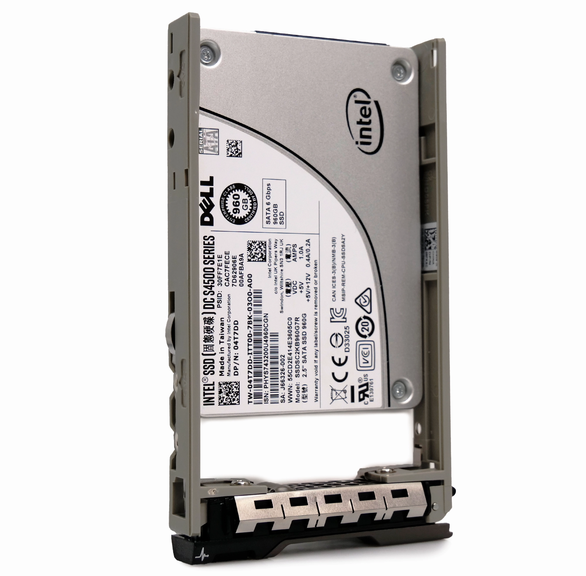 Dell G13 SSDSC2KB960G7R 04T7DD 960GB 7.68 PBW SATA 6Gb/s 3D TLC 2.5in Refurbished SSD