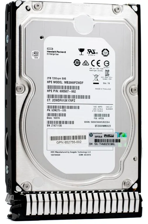 HP Gen8 ST2000NM0023 2TB 7.2K RPM SAS 6Gb/s 3.5" HDD