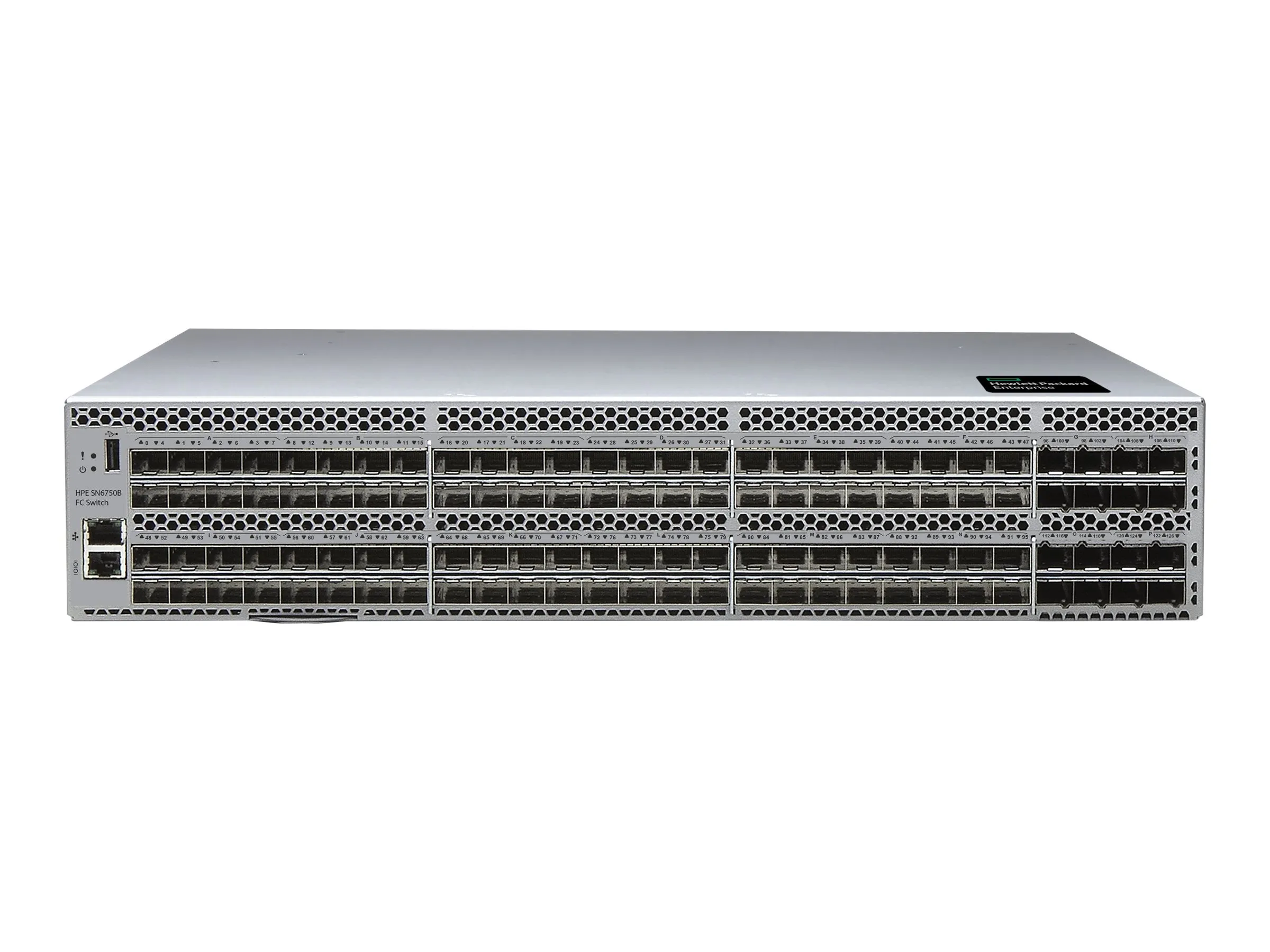 HPE SN6750B Port Side Intake - Switch - managed - 96 x 64Gb Fibre Channel SFP    16 x 64Gb Fibre Channel SFP56 Ports on Demand R8U62A
