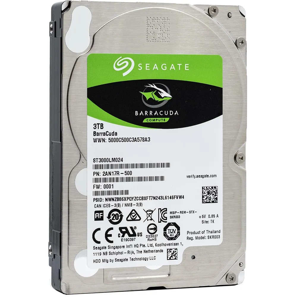 Seagate BarraCuda ST3000LM024 3TB 5.4K RPM SATA 6Gb/s 512e 2.5in Hard Drive