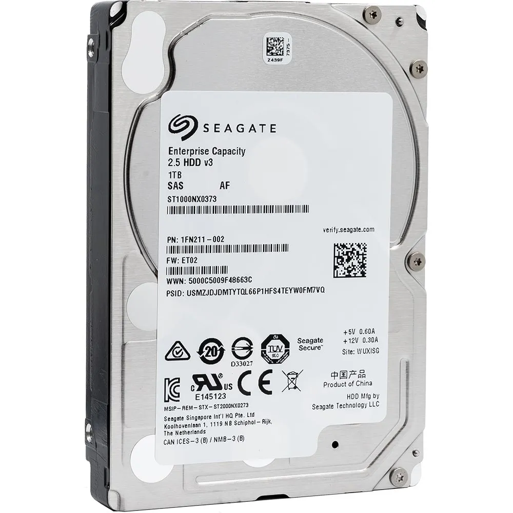 Seagate Exos 7E2000 ST1000NX0373 1TB 7.2K RPM SAS 12Gb/s 512e 128MB 2.5" SED Hard Drive