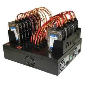 Systor 1 to 15 Flatbed SATA SSD HDD Duplicator & Sanitizer - 9GB/Min - Copy & Erase 3.5" & 2.5" Hard Disk & Solid State Drive 150MB/Sec (SYS15HDD-SATA1)