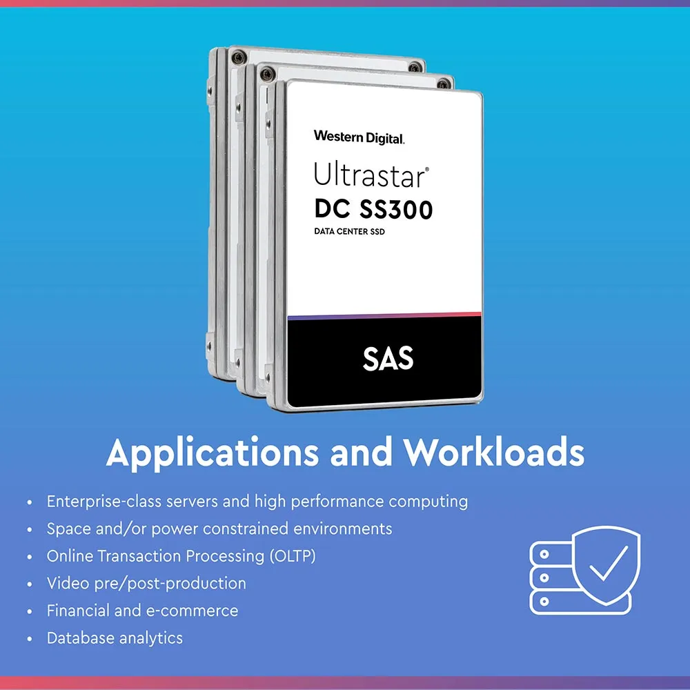 Western Digital Ultrastar DC SS300 HUSTR7619ASS200 1.92TB SAS 12Gb/s Read Intensive ISE 2.5in Solid State Drive